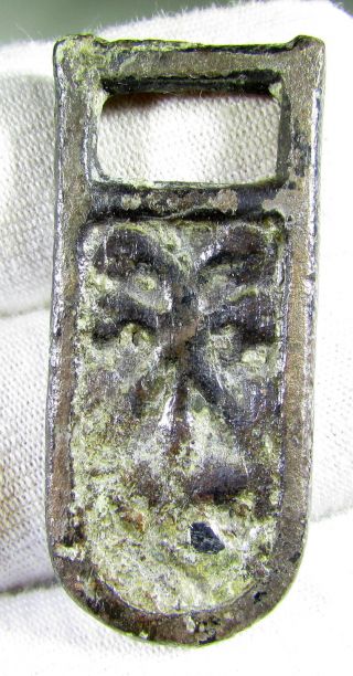Rare Saxon Period Bronze Decorated Strap End - Artifact - Ks47 photo
