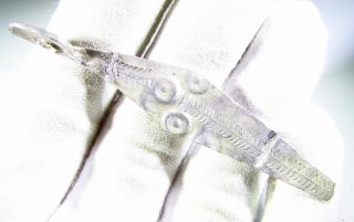 Rare Viking Silver Amulet / Pendant - Dragon Fafnir - Wearable Artifact - Ef77 photo