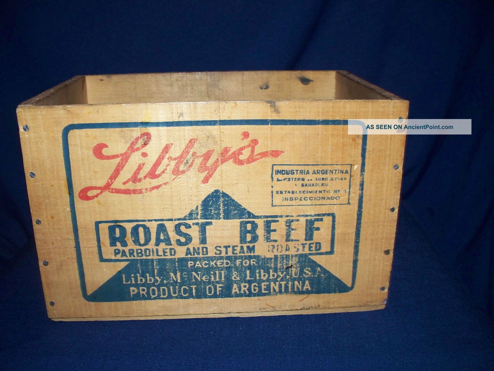 Vintage Wood Libby ' S Roast Beef Crate Prod. Of Argent. 24 12oz Tins