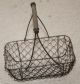 Small Primitive Style Rusty Chickenwire Egg Basket With Wood Handle Metal Decor Primitives photo 2