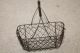 Small Primitive Style Rusty Chickenwire Egg Basket With Wood Handle Metal Decor Primitives photo 4