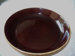 Antique Primitive Brown Glazed Pie Plate - 9 Inch Clay Pie Dish photo