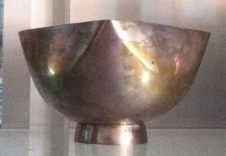 Mid Century Mod Ward Bennett Designs Silver Plated Footed Bowl Small photo