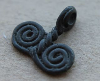 Romano Celtic Period Bronze Twisted Serpents Amulet Pendant 100bc - 100ad Vf, photo