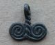 Romano Celtic Period Bronze Twisted Serpents Amulet Pendant 100bc - 100ad Vf, Roman photo 2