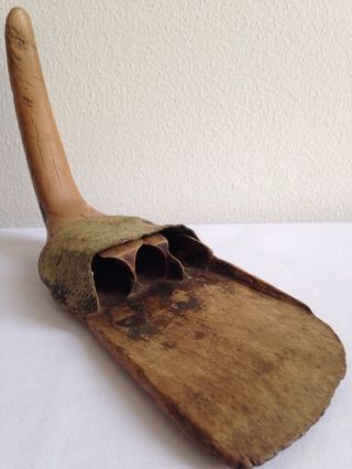 Most Unusual Very Old Wooden Object - Shoe? Glove?what Is It? photo