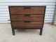 Mid Century Danish Modern Walnut Sculptural Night Stand End Table Commode Post-1950 photo 1