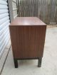 Mid Century Danish Modern Walnut Sculptural Night Stand End Table Commode Post-1950 photo 2