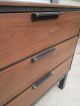 Mid Century Danish Modern Walnut Sculptural Night Stand End Table Commode Post-1950 photo 3