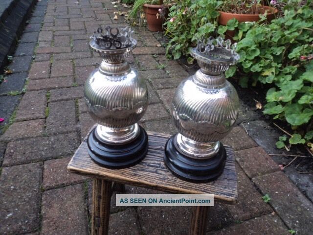 Scarce,  Quality,  Prince ' S Plate Epns Oil Lamps By Mappin & Webb,  C.  1930 20th Century photo