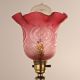 Arts And Crafts/nouveau Silver/cranberry Glass ' Heart ' Shade Table Lamp/light Art Nouveau photo 1