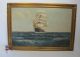 Antique Daniel Sherrin Under Full Sail Maritime Seascape O/c Signed Painting Yqz Other Maritime Antiques photo 2