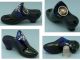 Antique English Cobalt Blue Glass Shoe W/ Sterling Silver Child ' S Thimble C1870 Thimbles photo 1