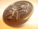 Antique Picture Button: Two Birds At Birdhouse - High Relief,  Metal - Celluloid. Buttons photo 1