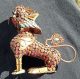 Chinese Tibetan Foo Dog Kylin Turquoise Coral Inlaid Brass Incense Snuff Bottle Incense Burners photo 3