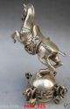 Chinese Silver Copper Statue - Horse Seismograph W Qing Dynasty Qianlong Mark Horses photo 2