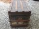 Antique Flat Top Wood & Canvas Steamer Trunk Will Ship 29 