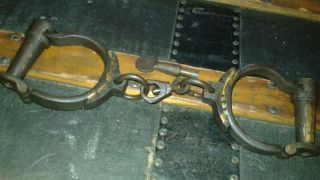 Vintage Folsom Prison Western Style Handcuffs photo
