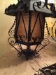 Pair 2 Spanish Scroll Metal Hanging Lanterns Candle Light Lamps Primitive Gothic Chandeliers, Fixtures, Sconces photo 3