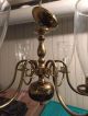 Vintage 1950 Polished Brass 6 Light Chandelier W/original Globes Last Chance Chandeliers, Fixtures, Sconces photo 1