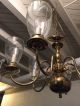 Vintage 1950 Polished Brass 6 Light Chandelier W/original Globes Last Chance Chandeliers, Fixtures, Sconces photo 3