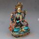 Chinese Cloisonne Handwork Carved Four Armt Tara Buddha Statue Other Antique Chinese Statues photo 4
