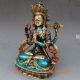 Chinese Cloisonne Handwork Carved Four Armt Tara Buddha Statue Other Antique Chinese Statues photo 5