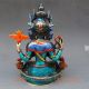 Chinese Cloisonne Handwork Carved Four Armt Tara Buddha Statue Other Antique Chinese Statues photo 6