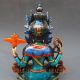 Chinese Cloisonne Handwork Carved Four Armt Tara Buddha Statue Other Antique Chinese Statues photo 7