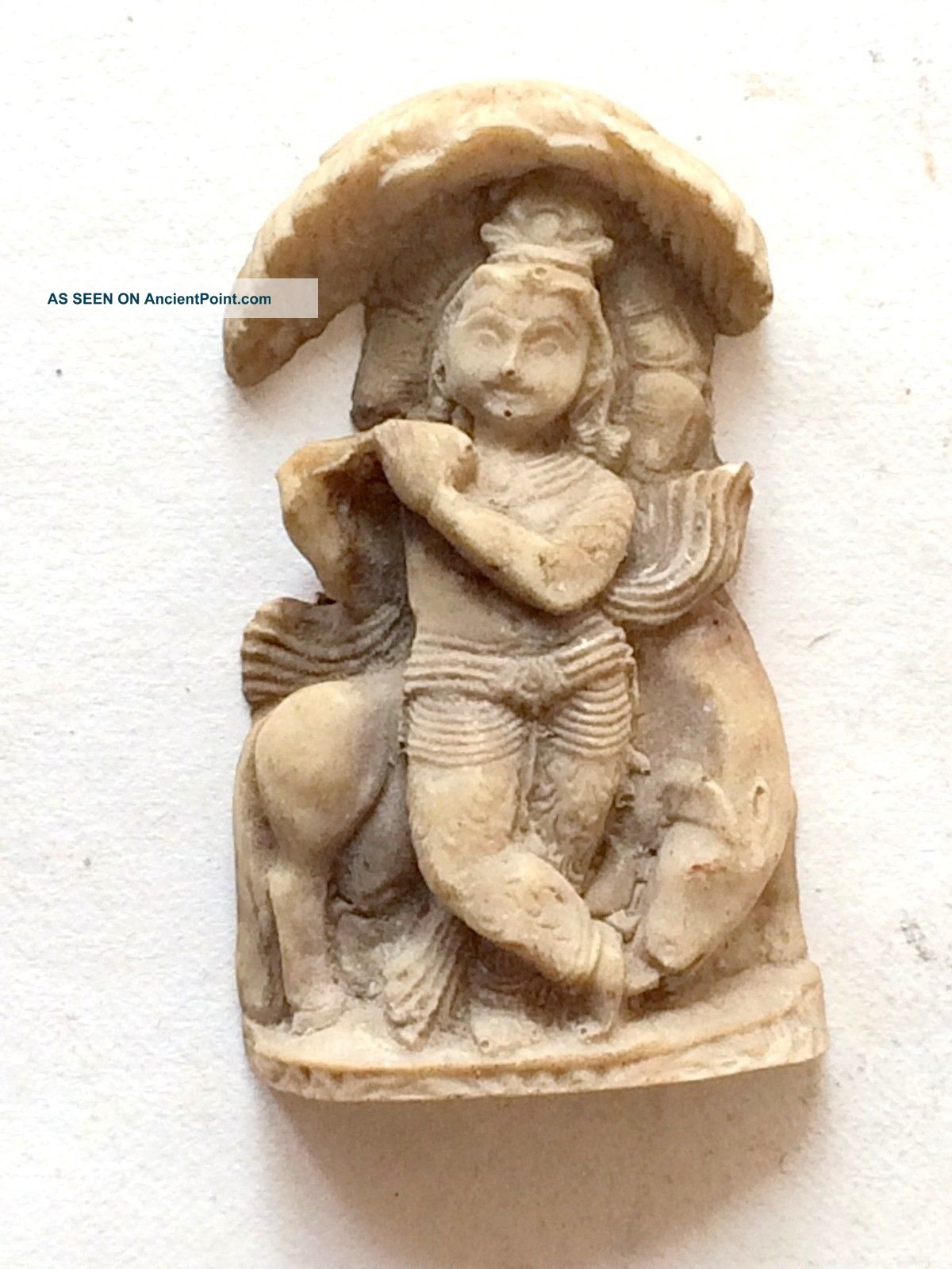 1900 ' S Old Tara Cota Small Statue Figurine God Baby Krishna Carved India photo
