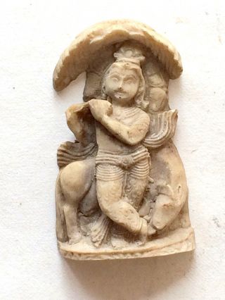 1900 ' S Old Tara Cota Small Statue Figurine God Baby Krishna Carved photo