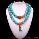 China Collectibles Handwork Turquoise & Beeswax Toyed Prayer Bead Necklace Necklaces & Pendants photo 2