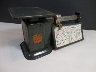 Vintage 16 Ounce Triner Air Mail Airmail Accuracy Postal Scale Industrial Green photo