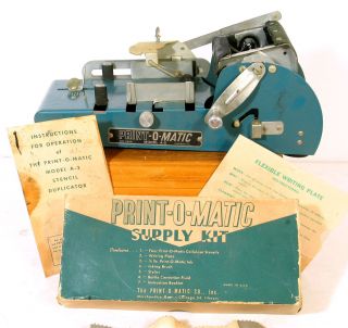 Antique Print O Matic Art Deco Printing Machine Model A2r Card Size Stencil photo