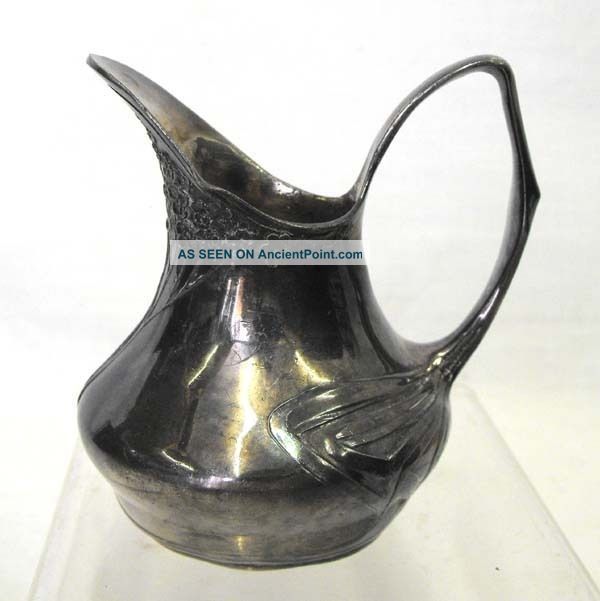 Wmf Jugenstil Art Nouveau Orivit Pewter Cream Jug & Sugar Bowl Art Nouveau photo
