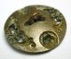 Antique Pierced Brass Button Twin Lion Head Design W/ Cut Steel Center Accents Buttons photo 1