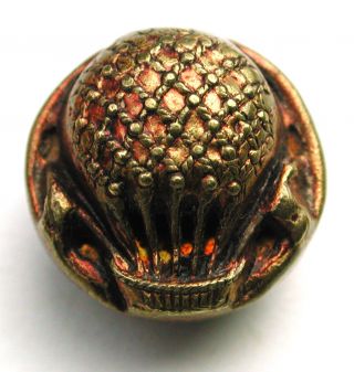 Antique Brass Button Red Tinted Balloon Design In Cuff Size photo