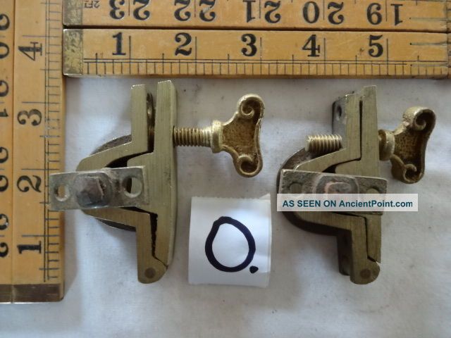 (o) Antique Style Brass Cheval Mirror Fittings X Two Large (same Hand) Edwardian (1901-1910) photo