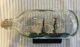 Vintage Ship In A Bottle Folk Craft Art Double Mast Square Sail Attached Stand Model Ships photo 3
