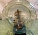 Vintage Ship In A Bottle Folk Craft Art Double Mast Square Sail Attached Stand Model Ships photo 5