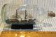 Vintage Ship In A Bottle Folk Craft Art Double Mast Square Sail Attached Stand Model Ships photo 7