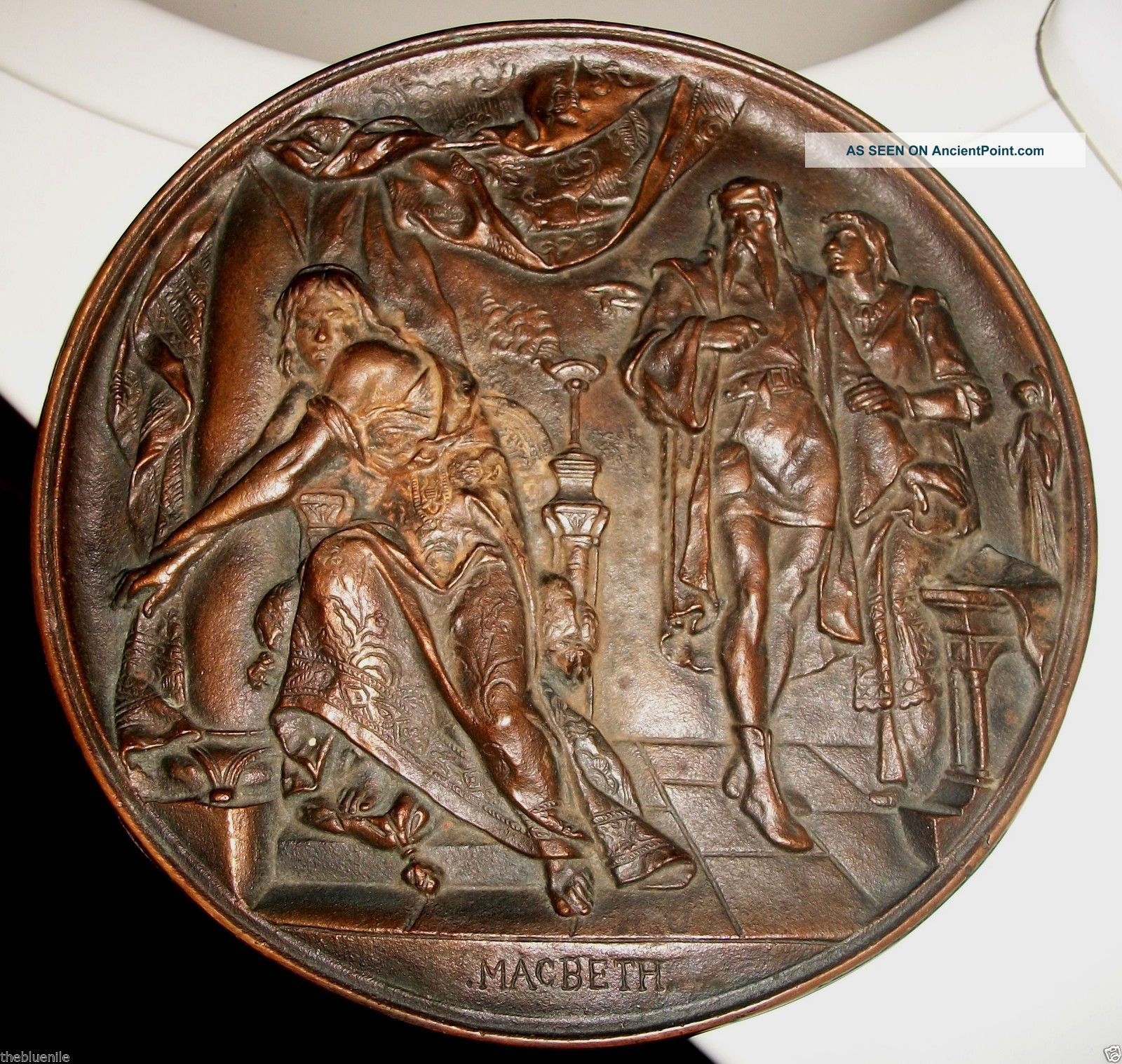 Gothic Art Nouveau Figural Bronzed Macbeth Wall Plaque Callendar Foundry C.  1916 Art Nouveau photo