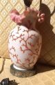 Victorian Era Coralite Vase Converted To Lamp Bakelite Finial Lamps photo 3