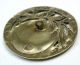 Lg Sz Antique Pierced Brass Button Steel Crescent Moon W/ Fancy Detailed Floral Buttons photo 1