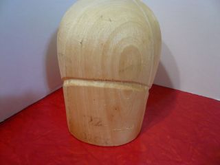 Vintage Wood Wooden Mannequin Head Wig Stand Hat Form Balsa? Marked 22 010x photo