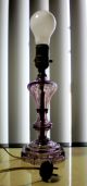 Antique Vintage Amethyst Swirl Glass Table Lamp. Lamps photo 1