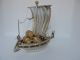 Exquisite Japanese Solid Sterling Silver Enamel Treasure Ship 250 Grams 8.  8 Oz Asia photo 1