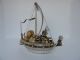 Exquisite Japanese Solid Sterling Silver Enamel Treasure Ship 250 Grams 8.  8 Oz Asia photo 2