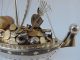Exquisite Japanese Solid Sterling Silver Enamel Treasure Ship 250 Grams 8.  8 Oz Asia photo 4