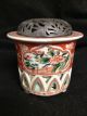 Antique Porcelain Incense Burner Silver Filigree Lid Japanese Other Japanese Antiques photo 3